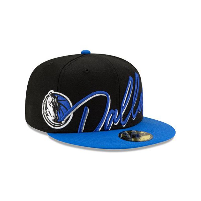 NBA Dallas Mavericks Cursive 59Fifty Fitted (NWT7040) - Black New Era Caps